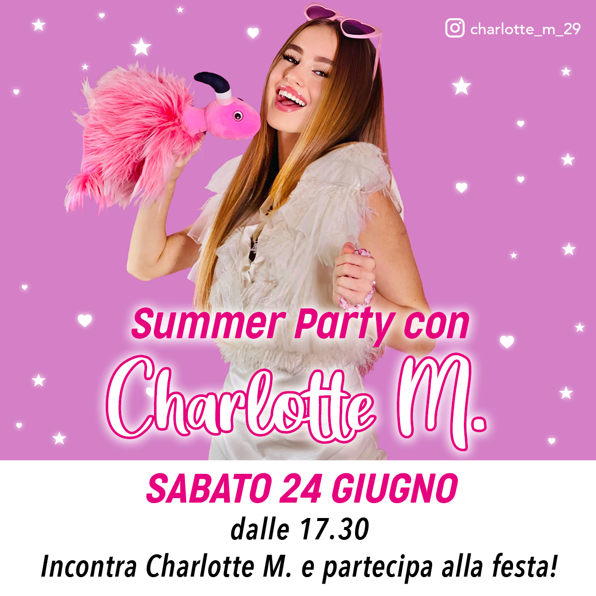 Sabato 24 giugno Summer Party con Charlotte M. - Le Befane Shopping Centre